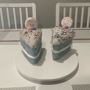 Blue and White Decorative Cake Slices